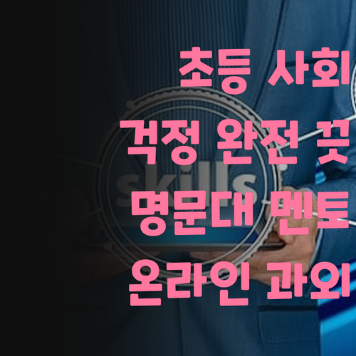 초등 사회, 이제 걱정 끗! 명문대 멘토가 책임지는 온라인 과외!