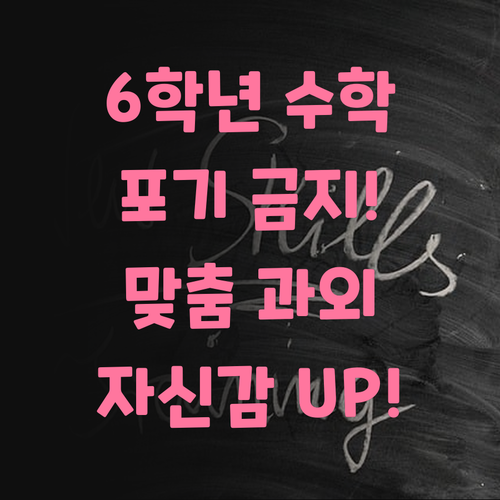 6학년 수학, 포기 금지! 맞춤 과외로 자신감 UP!