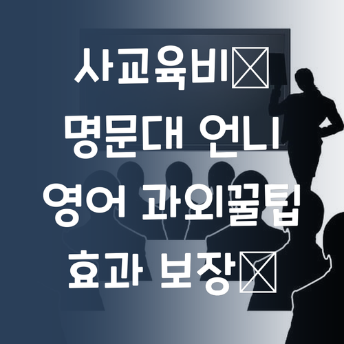 사교육비 아껴봐! 명문대 언니의 가성비 영어 과외 추천, 진짜 효과있어..!