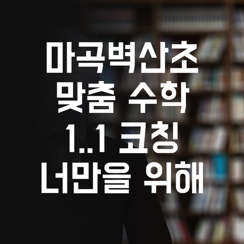 마곡벽산초등 맞춤 수학 과외, 너만을 위한 1:1 코칭이라구..!