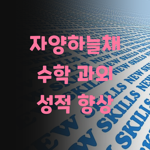 자양하늘채베르 맞춤 수학 과외! 성적 향상 비결은 바로 이것
