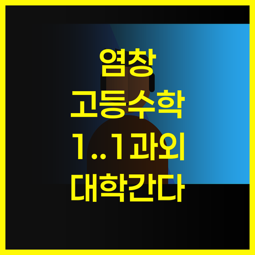 염창한강동아(2차) 고등학생 집중! 1:1 맞춤 수학 과외로 대학, 갈 수 있다?! 실화임..