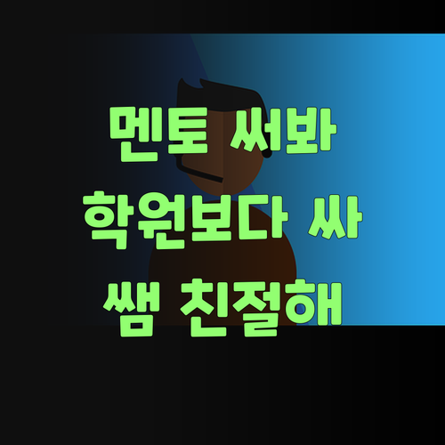 거, 퍼스널멘토 써보랑께! 학원보다 싸고 쌤도 억수로 친절하당께..