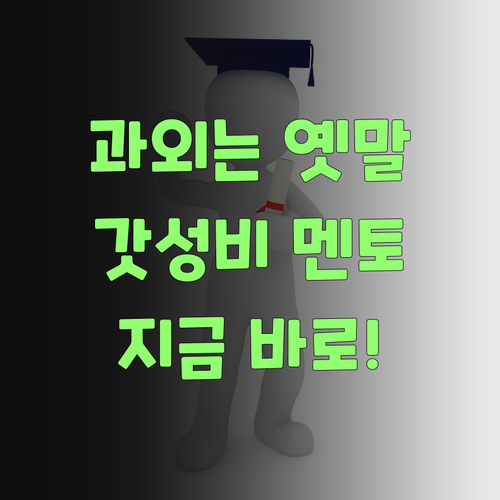 비싼 과외는 이제 옛말! 퍼스널멘토가 가성비 갑이제..