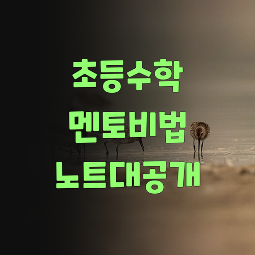 봉천신봉 초등수학, 멘토의 비법 노트 대공개! 🤫