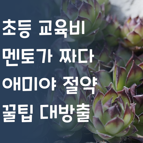 애미야, 과학 멘토가 짜다! 초등 교육비 다이어트!