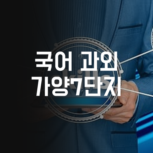 명문대 멘토의 1:1 국어 과외, 가양7단지 학생들 드루와~