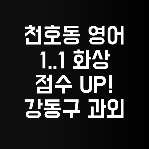 강동구 천호동 영어, 1:1 화상 과외로 점수 올려보자!