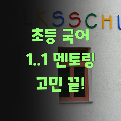 신림신도브래뉴 초등 국어 고민 끝! 1:1 멘토링이 정답