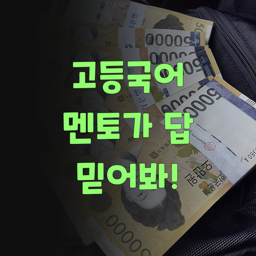 아이고, 고등학생 국어, 퍼스널멘토가 답이라니께..