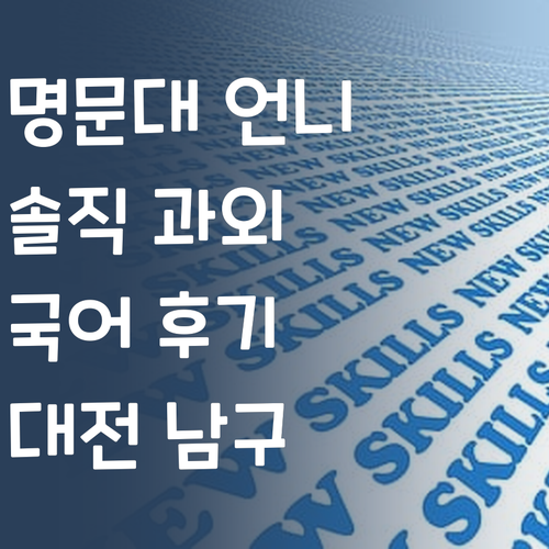 명문대 언니의 솔직 국어 과외 후기! 대전 남구 학생들 드루와!