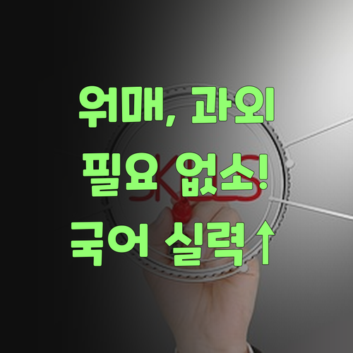 워매, 비싼 과외 필요 없소! 퍼스널멘토로 국어 실력 올랐당께..