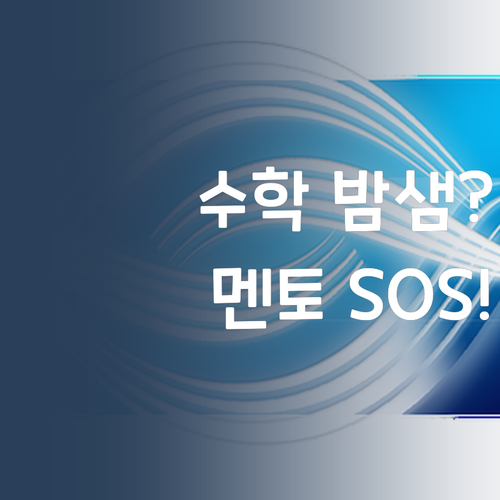 수학 때문에 밤샘? 퍼스널멘토가 구원투수! SOS!