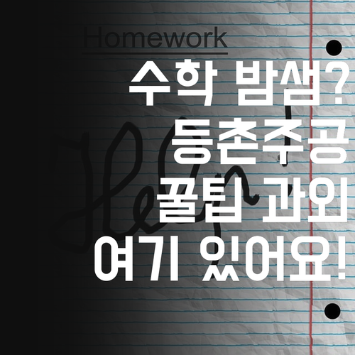 수학 때문에 밤새우지 마세요 등촌주공6단지 꿀팁 화상 과외가 있잖아요?