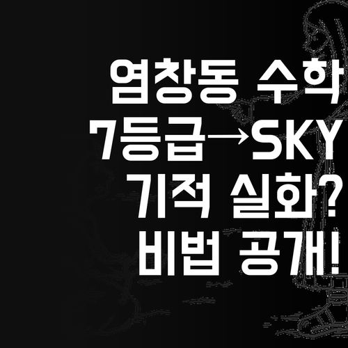 염창동 수학 과외, 7등급에서 SKY 간 썰 푼다! (궁금?)