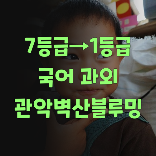 7등급에서 1등급 신화 관악벽산블루밍 국어 과외 비법