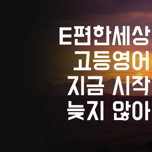 E편한세상 고등학생 맞춤 영어 과외 지금 시작하면 늦지 않아!