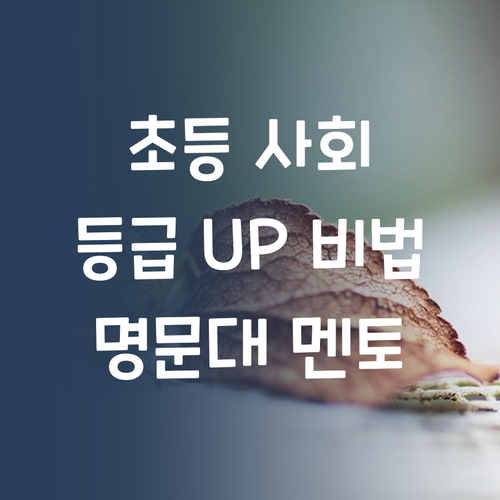 명문대 멘토의 비법! 울산 중구 초등 사회, 등급 UP 비결은?