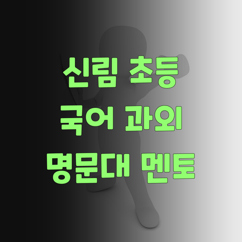 신림동 초등 국어, 뒹굴뒹굴 집에서 명문대 멘토와 1:1 과외?!