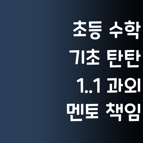 초등 수학, 1:1 과외로 기초부터 탄탄하게! 멘토가 책임져!💪