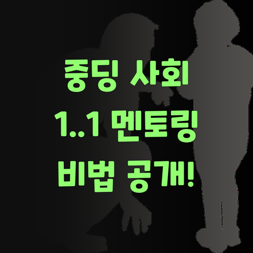 중딩 사회, 인강 말고 1:1 멘토링! 비법이 궁금하면 드루와, 드루와..