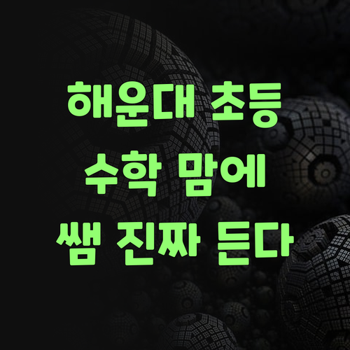 해운대 초등 수학, 학원 보내지 말고 퍼스널멘토 해봐라! 쌤 진짜 맘에 든다..