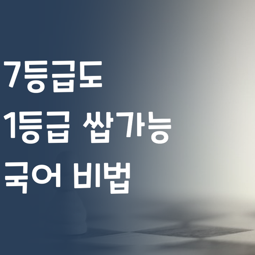 7등급? 괜찮아, 언니가 1등급 만들어줄게! 고등 국어 비법 대방출~