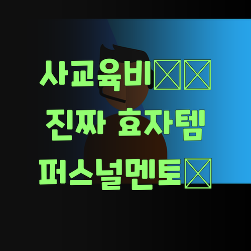 사교육비 부담 확⬇️! 퍼스널멘토, 효자템 맞구만이라..