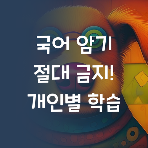 국어, 무조건 외우지 마세요! индивидуальный 학습법이 답!
