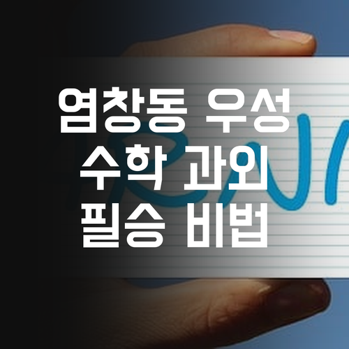 염창동 우성아파트 학생 필승! 1:1 수학 과외 비법 대방출