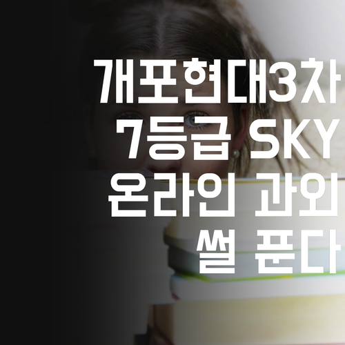 개포현대3차 온라인 과학 과외: 7등급에서 SKY 간 썰 푼다.. 궁금?
