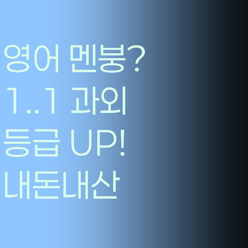 고딩 영어 멘붕? 퍼스널멘토 1:1 과외로 등급 UP! (ft. 내돈내산)