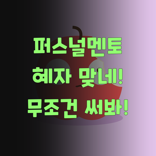 퍼스널멘토? 그거 완전 혜자 아니여! 😲 안 쓰면 손해!