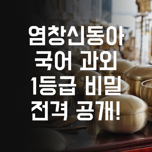 염창신동아 국어 과외: 너만 몰랐던 1등급 비밀, 지금 공개!