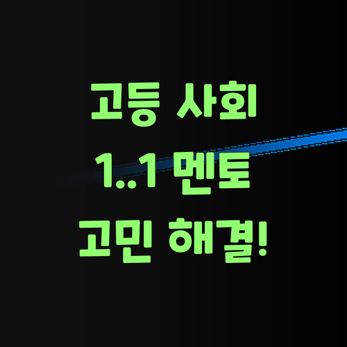 고등 사회, 퍼스널멘토 1:1 온라인 수업으로 고민 해결했다는디..