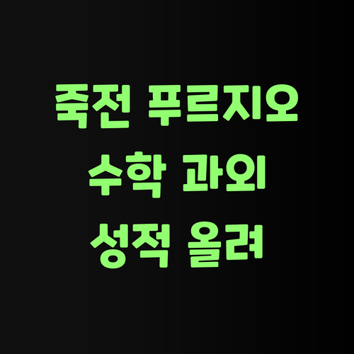 죽전 푸르지오 학부모님덜! 퍼스널멘토 1:1 과외로 수학 성적 올려불랑께..