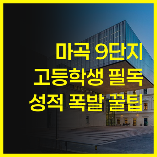 마곡엠밸리9단지 고등학생 필독! 성적 폭발 1:1 화상 과외 꿀팁
