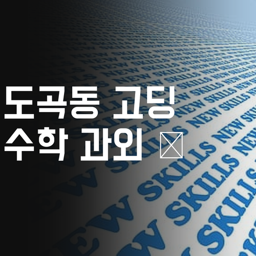 도곡동 고딩 필승! 🔥 1:1 맞춤 수학 과외로 대학 합격 쟁취!