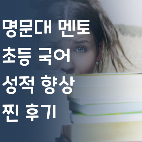명문대 멘토의 선택! 초등 국어 성적, 퍼스널멘토로 올린 후기