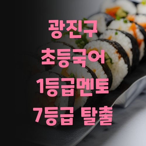 광진구 초등 국어 1등급 멘토 등판 7등급은 이제 안녕