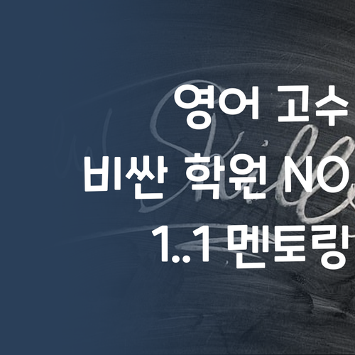 비싼 학원 NO! 퍼스널멘토 1:1 멘토링으로 영어 고수되기 쌉가능?