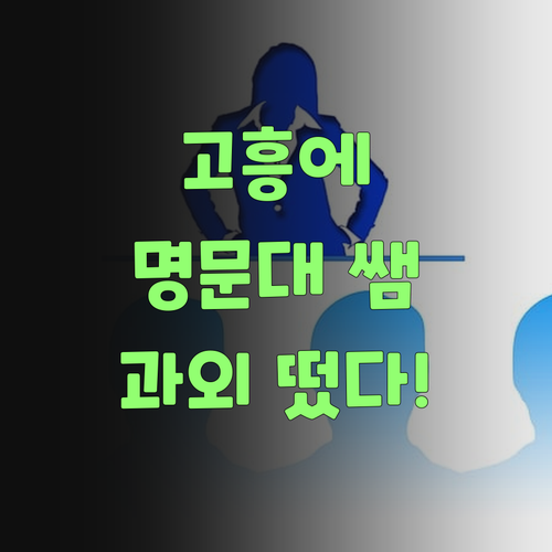 고흥서 명문대 쌤 과외? 아따, 기회 잡아야제..