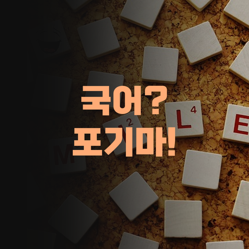 국어, 포기하지 마라! 퍼스널멘토 쌤이 니 맘 다 안다 아이가!