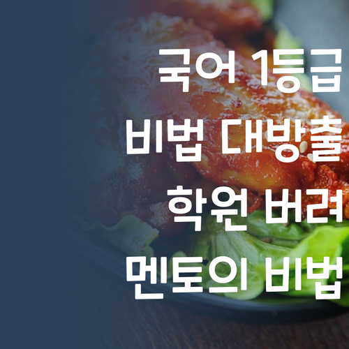고등 국어 멘토가 알려주는 1등급 비법! 학원은 이제 옛말?