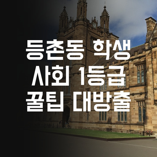 등촌동 학생 필승! 사회 1등급 받는 꿀팁 알려줄게