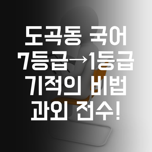 도곡동 국어 과외, 7등급에서 1등급 신화? 비법 전수!