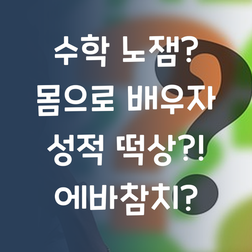 수학 노잼? 운동감각형 학습법으로 재미 UP! 성적 UP! .. 에바참치?