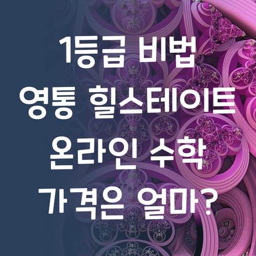 1등급 멘토의 비법! 💖 영통 힐스테이트 온라인 수학 과외, 왜 떴을까? (ft. 가격)