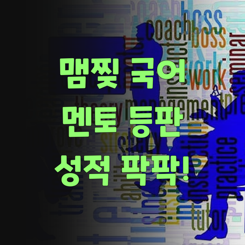 애들 국어, 맴찢이제? 퍼스널멘토가 해답! 성적 팍팍 올려준당께..