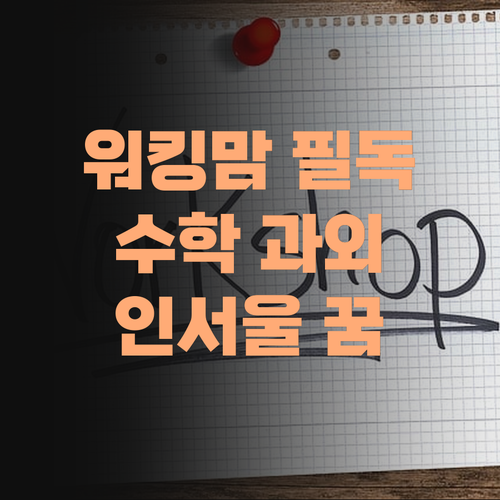 워킹맘 필독! 무방문 1:1 수학 과외로 인서울 꿈을 이뤄보이소!..